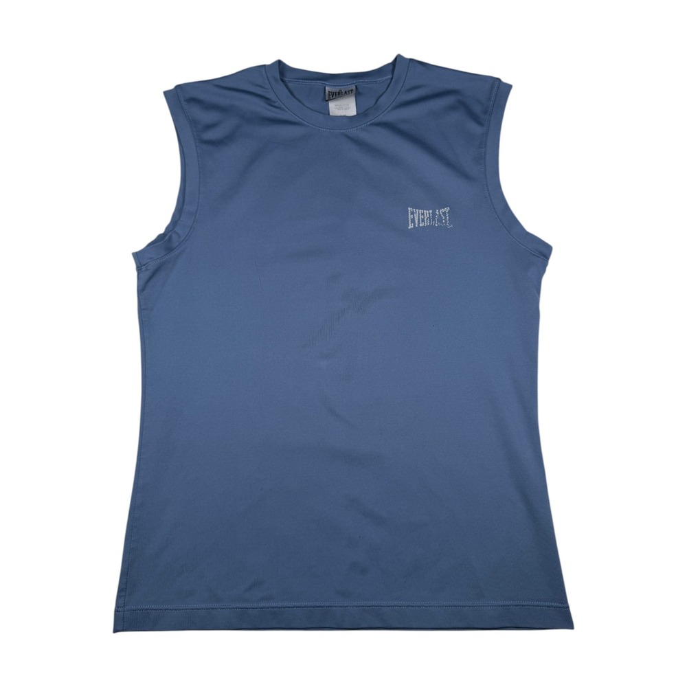 Everlast Mens Sleeveless Performance Muscle Shirt Blue Large Polyester Lycra L/G